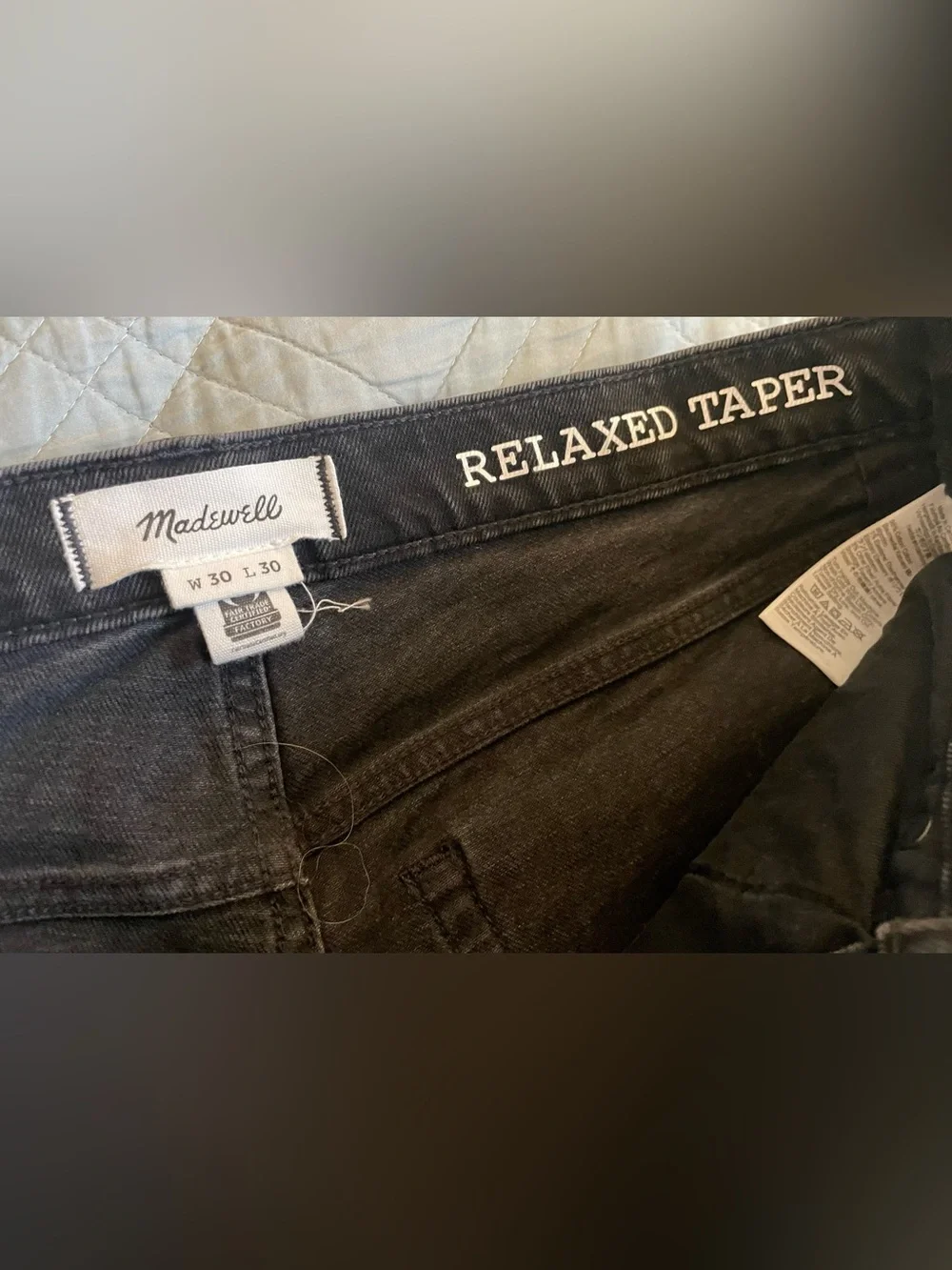 Madewell‎ Relaxed Taper Jeans in Hanlock Wash-Comfort Stretch Size 30 $148 NJ004